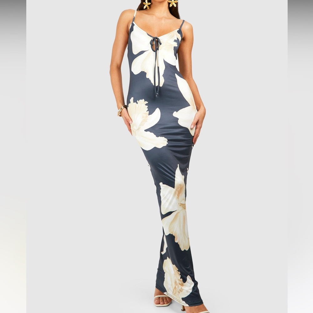 Tall Tie Bust Maxi Dress - Picture 1 of 14